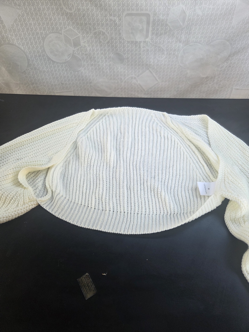Women's Cream Knit Open Cardigan Sweater